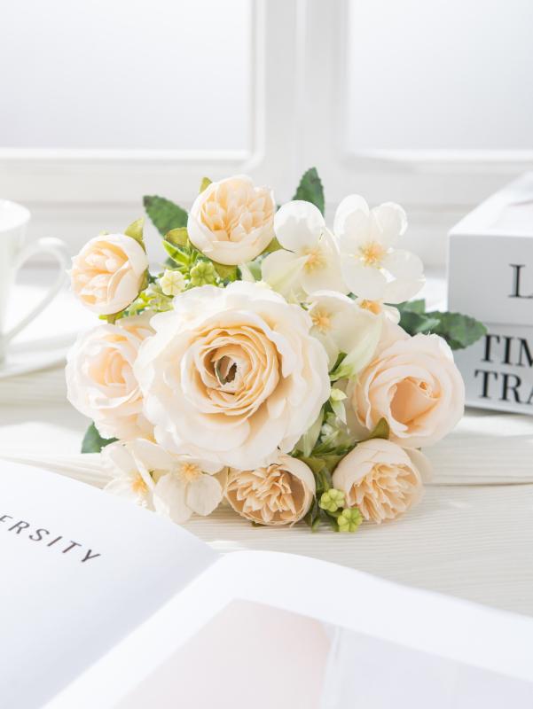 

Artificial Flowers Silk Rose Outdoor Yard Garden Wedding Bridal Bouquet Vase Home Room Wall Decor Festival Party Wreath Diy Gift 2pcs