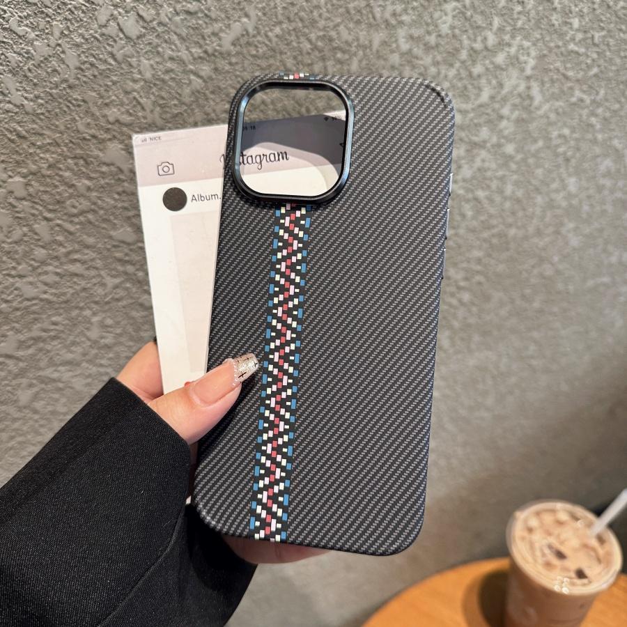 Luxury Carbon Fiber Magsafe Phone Case Metal Lens For iPhone 11 12 14 15 13 16 Pro Max  Wireless Charging Shockproof Cover Fundas