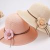 Lady Hollow Out Knitted Bucket Sun Hat Folding Cap 3D Flower Breathable Sun Hat