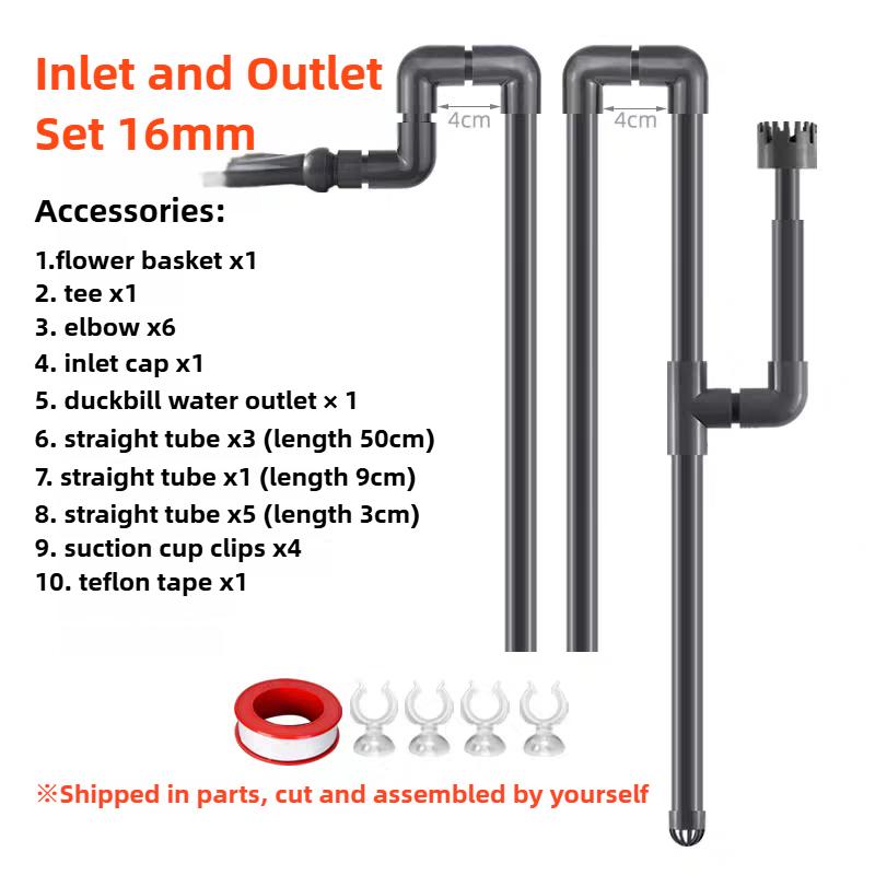 PVC Aquarium Water Inlet Outlet Pipe Tube Fitting Water Skimmer Inflow Outflow Fish Tank Filter Accessories Fishbowl Equipment