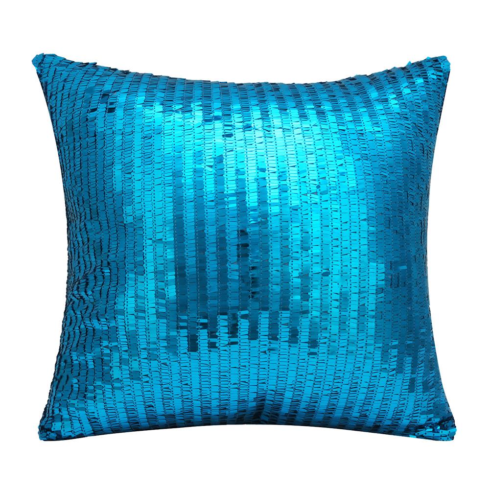 

1 шт. блестящие наволочки с пайетками, однотонные роскошные модные квадратные наволочки для подушек, наволочка для свадебной вечеринки синий