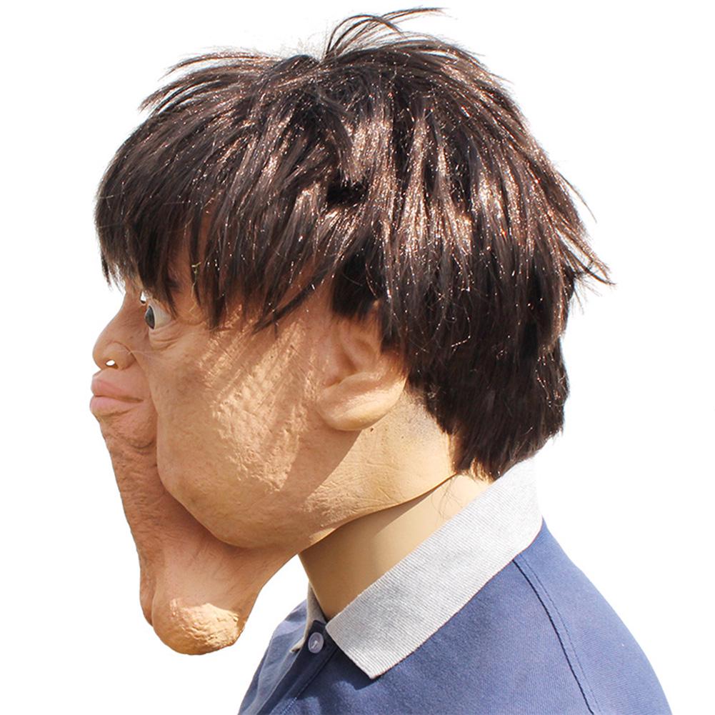 Funny Head Cover with Double Chins Cosplay Full Head Cover for Holiday Costume Party