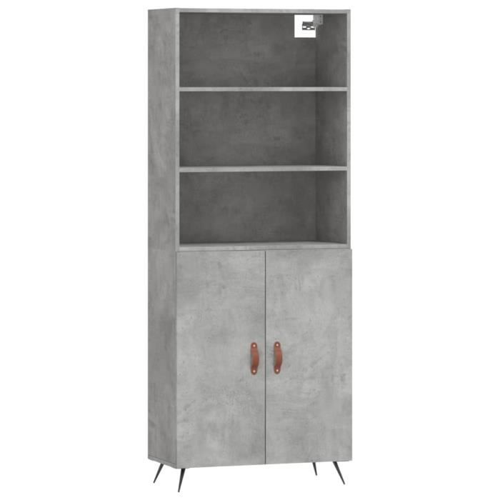 VidaXL Highboard Concrete Grey 69.5x34x180 Cm Engineered Wood 3189225