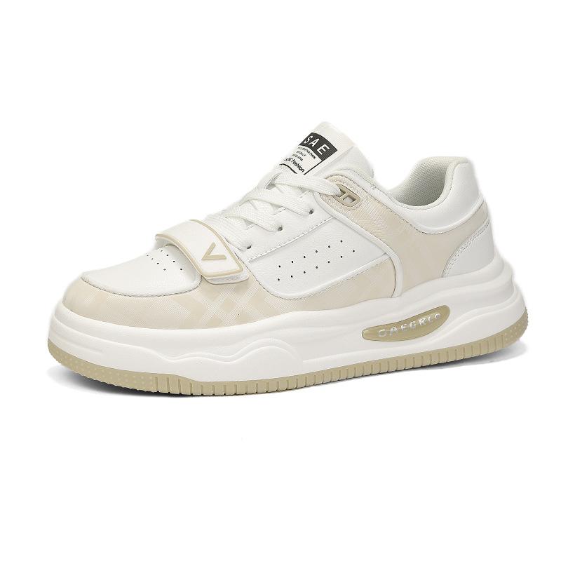 

Men s shoes spring and autumn trend breathable flat-bottomed casual board shoes new student low-top sports wear-resistant heightening white shoes 39