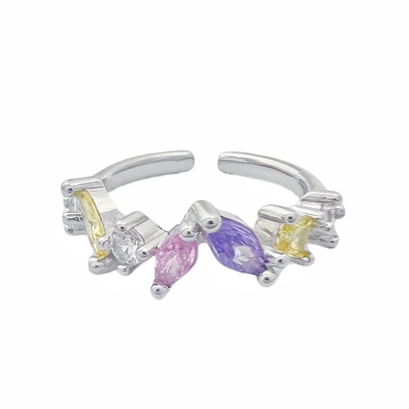 Impression Garden Dopamine Color Zir*****Pen Ring Women'S Niche Design High-End Jewelry Personalized Index Finger Ring