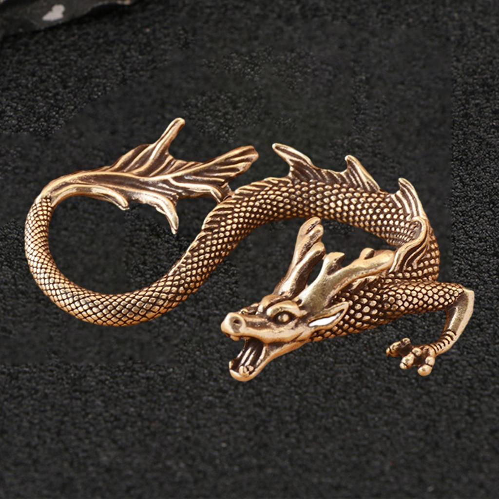 Brass Dragon Figurine Desktop Home Tea Pet Best Gift Wealth Cabinet Ornaments Decoration Figurine Brass Dragon Miniatures