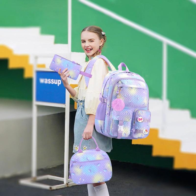 Zaino Scolastico, Scuola Primaria, Ragazze delle Scuole Medie Sono Leggeri Per Ridurre il Carico, Zaino Scolastico Studenti Zaino a Tre Pezzi
