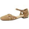 Fashion Womens Shoes 2025 Summer Round Toe Breathable Female Med Clear Heels Luxury Comfort Girls Beige Medium Sandal
