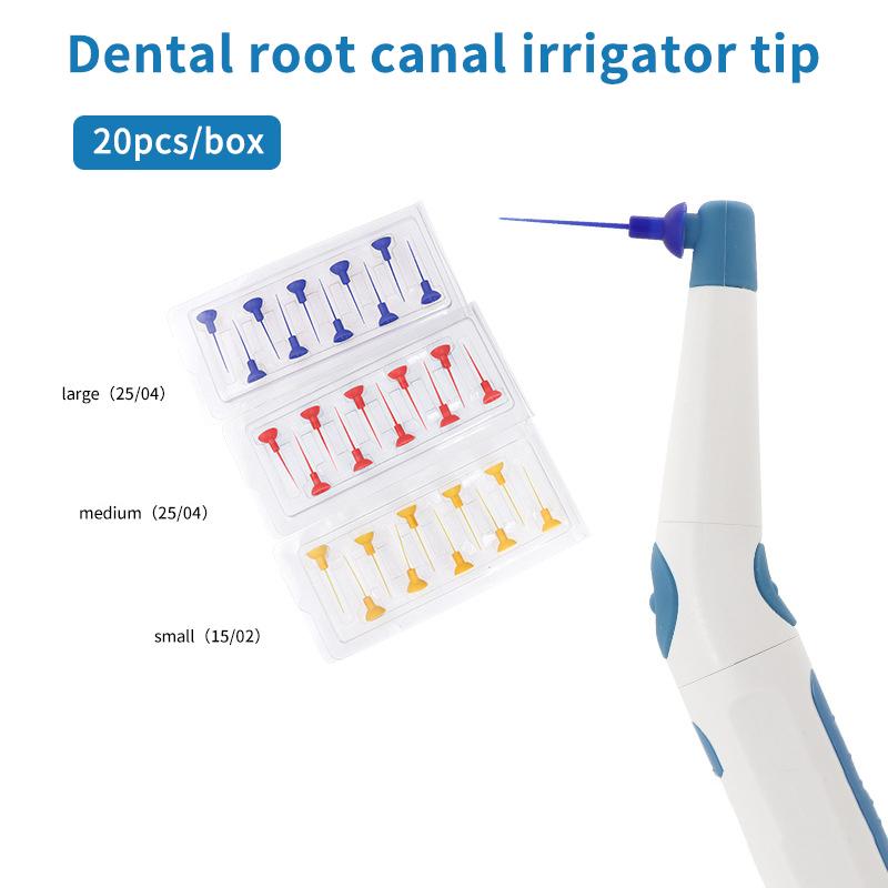 20 Pezzi Attivatore Endo Wireless Ultrasuoni Lavaggio Punta Dente Irrigatore Sonico Dentale Punte Giallo/Blu/Rosso