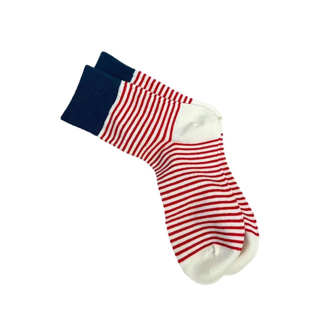 Striped Socks for Women In Spring and Autumn, Mid-calf Striped Stack Socks, Retro Ins Trendy Autumn and Winter Long Socks