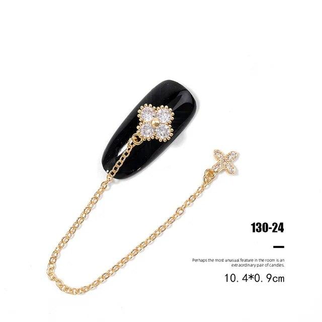Un morceau de strass brillants en Zircon pour Nail Art, diamants de luxe, chaînes à pampilles, bijoux en perles, décorations d'ongles, accessoires de manucure