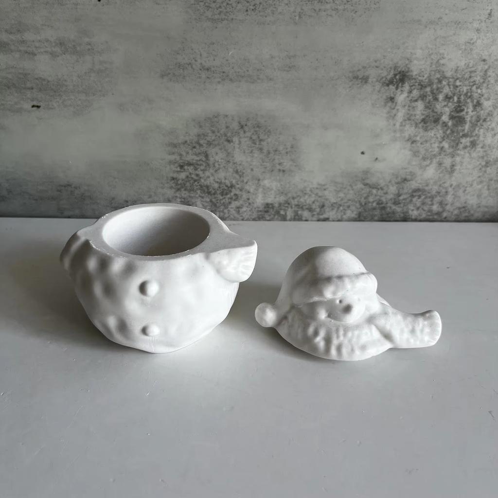 Snowman Storage Tank Silicone Mold Christmas Series Candle Cup Storage Box Gypsum Glue Mould