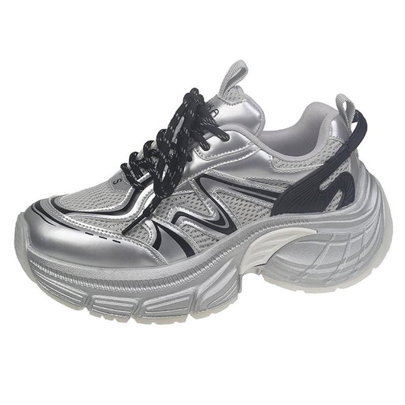 

NEW Women s Shoes Women s Casual Shoes Tennis Female Thick Sole Heels Trainers New Chunky Sneakers Mesh Shoes 40 чёрный