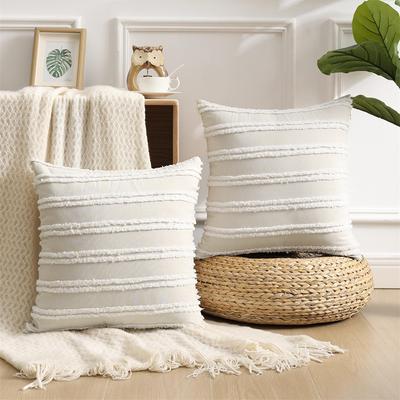 Boho Throw Pillow Cover Striped Cushion Cover Cotton Linen Pillow Case For Couch Sofa Living Room Corduroy Cushion Cover Sofa Modern Pillowcase Decro