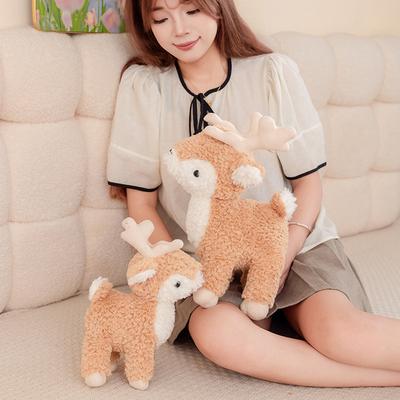 Cute Simulation Christmas Deer Reindeer Doll Plush Toy Deer Sika Deer Doll Children Soothing Doll