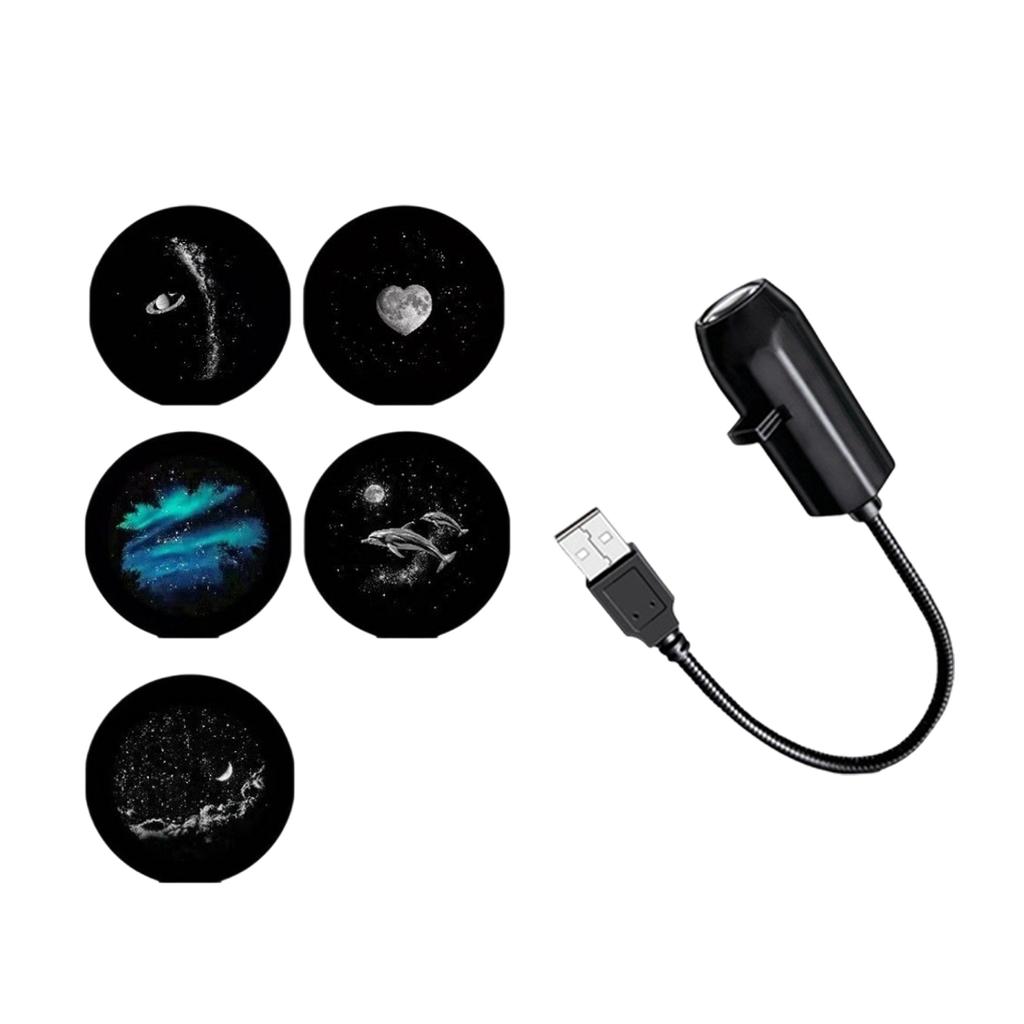 USB LED Star and Moon Projector Night Light for Bedroom Decorative Creative Background Lamp