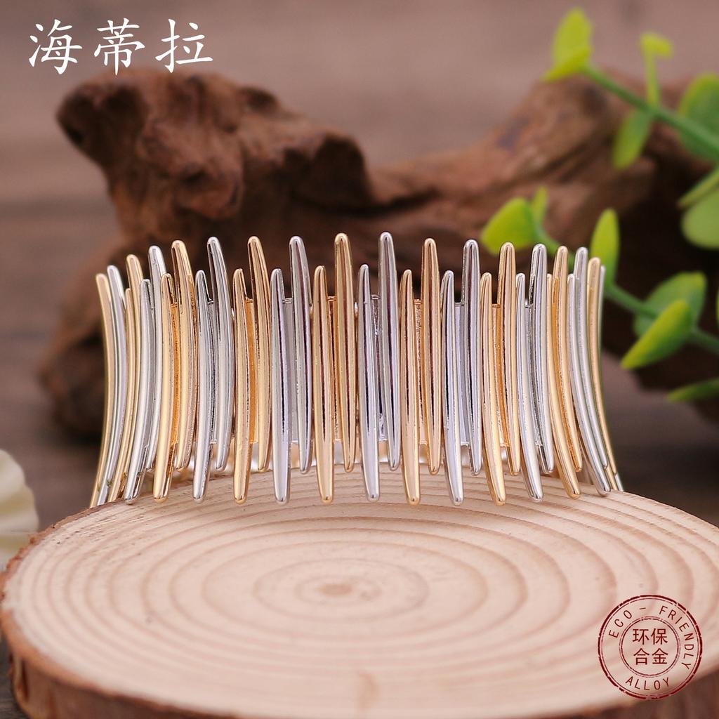 Original two-color splicing thorn elastic alloy bracelet, advanced sense irregular men's and women's environmental protection alloy bracelet