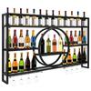 Bar Liquor Bottle Display Shelf with LED Light Wine Glass Holder Wall-Mounted Floating Wall Wine Bracket For Home Kitchen