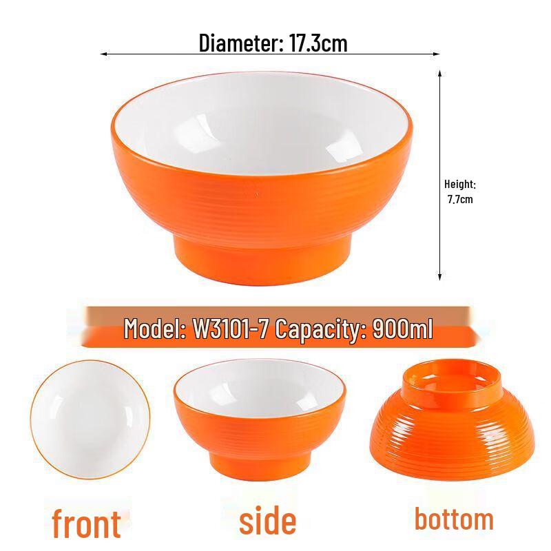 Jijun A5 Melamine High-Foot Soup Bowls (10-Pack)