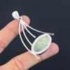 Natural Moss Moss Prehnite Gemstone Pendant Green 925 Sterling Silver Jewelry