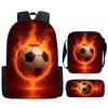 Mochila escolar de grande capacidade com alça de ombro; conjunto de estojo de lápis de três peças para estudante