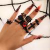Diablo Skull Ring Set, Niche Halloween Spider Cross Ring