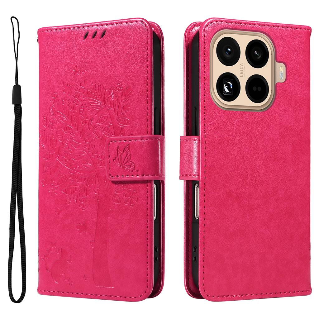 For Xiaomi 15T Pro Phone Case with Stand Cat Tree Pattern Leather Wallet Mobile Cover