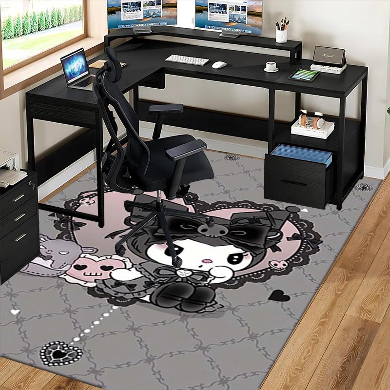 Anime Cartoon Design Office Chair Mat Non-Slip Carpet for Home Decor, Living Room, Bedroom, Game Room, Dormitory - Seasonal Gift Suitable for All Seas