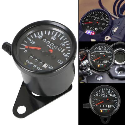 Motorcycle Speedometer 12V Backlight Indicator Universal Odometer Gauge for Cafe Racer Motorbike with LED Signal Light