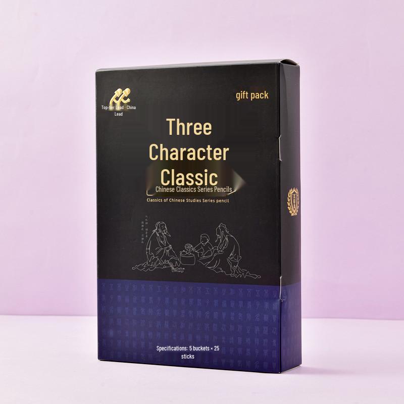 Three Character Classic Wooden HB Pencil Gift Set - Creative Stationery for Primary School Students, Sketching & Writing HB чёрный
