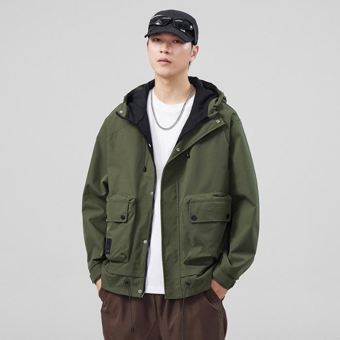 Three-Proof Technology Fabric Outdoor Mountaineering Jacket Men'S Hooded Loose Casual Jacket Men'S Jacket Comfortable