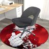 1pc Anime Design Round Carpet for Office Chair Mat, Non-Slip Rug Suitable for Home Decor, Living Room