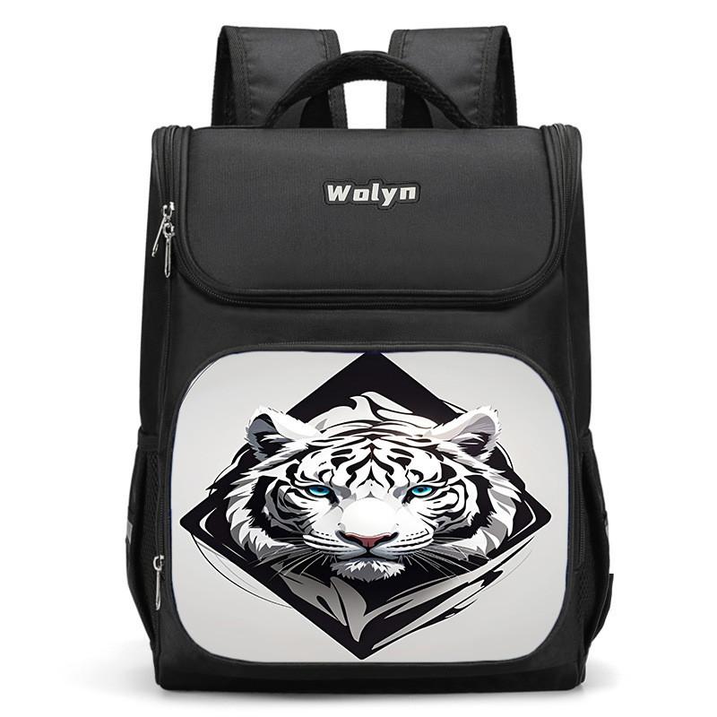 Stylish And Durable Tiger Backpack For Elementary School Kids Unisex High Capacity