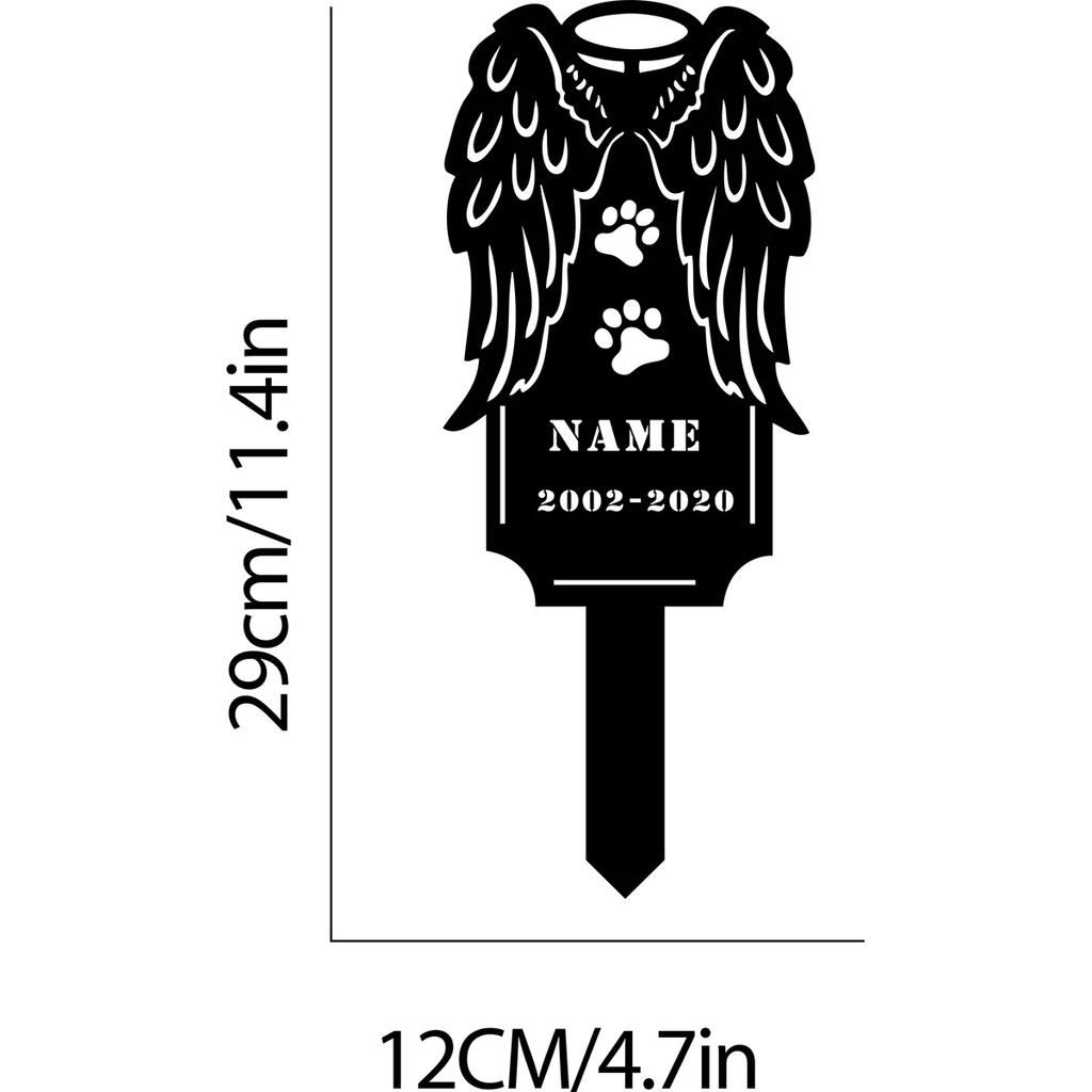 Metal Pet Memorial Garden Stake, Dog Cat Grave Marker Outdoor Plaque