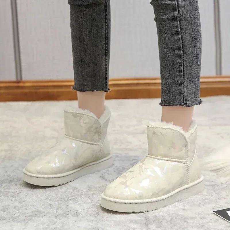 Fashion Padded Elegant With Low Heels Female Ankle Shoes Plus Warm Demi-season Protective Hot Y2k Work Plush Ladies Booties Snow Boots