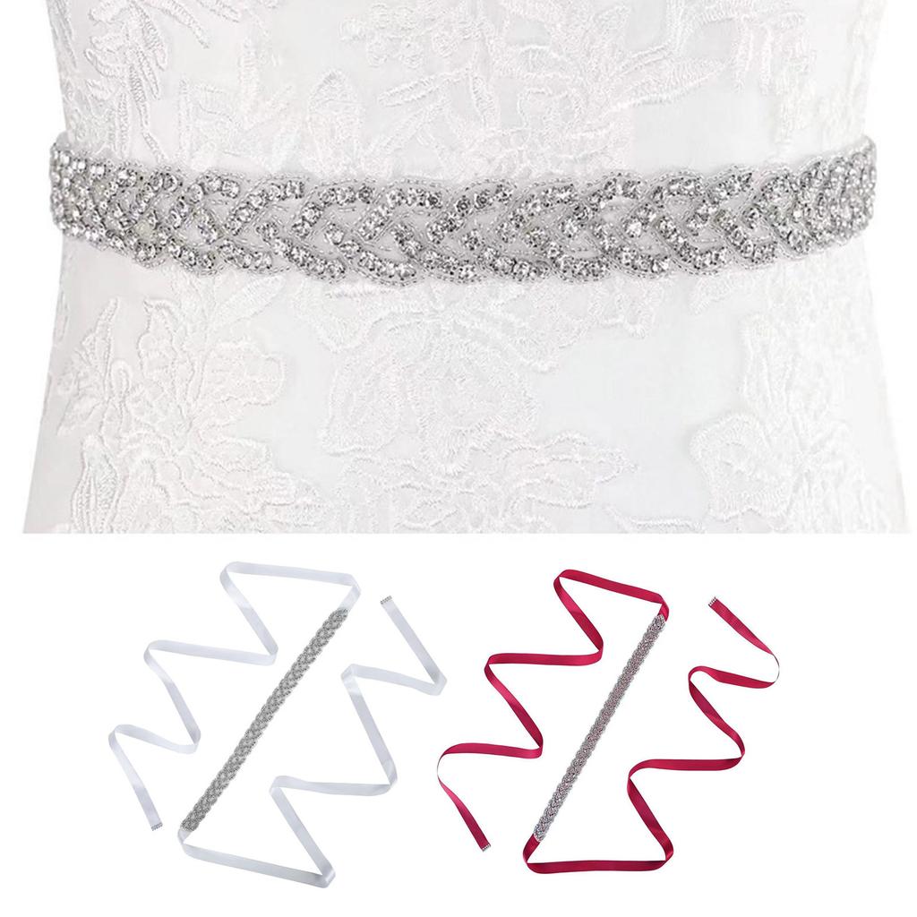 Women's Crystal Wedding Belt Rhinestones Glitters Waistband Evening Dress Belt for Wedding Dress and Evening