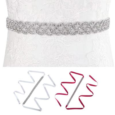 Women's Crystal Wedding Belt Rhinestones Glitters Waistband Evening Dress Belt for Wedding Dress and Evening