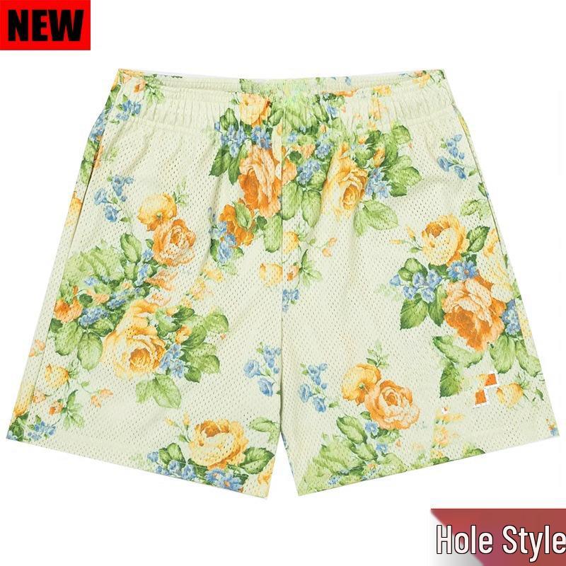 

Новые американские мужские сетчатые баскетбольные шорты с четырьмя точками: Дышащий и свободный крой для повседневных занятий спортом и фитнесом. M зелёный