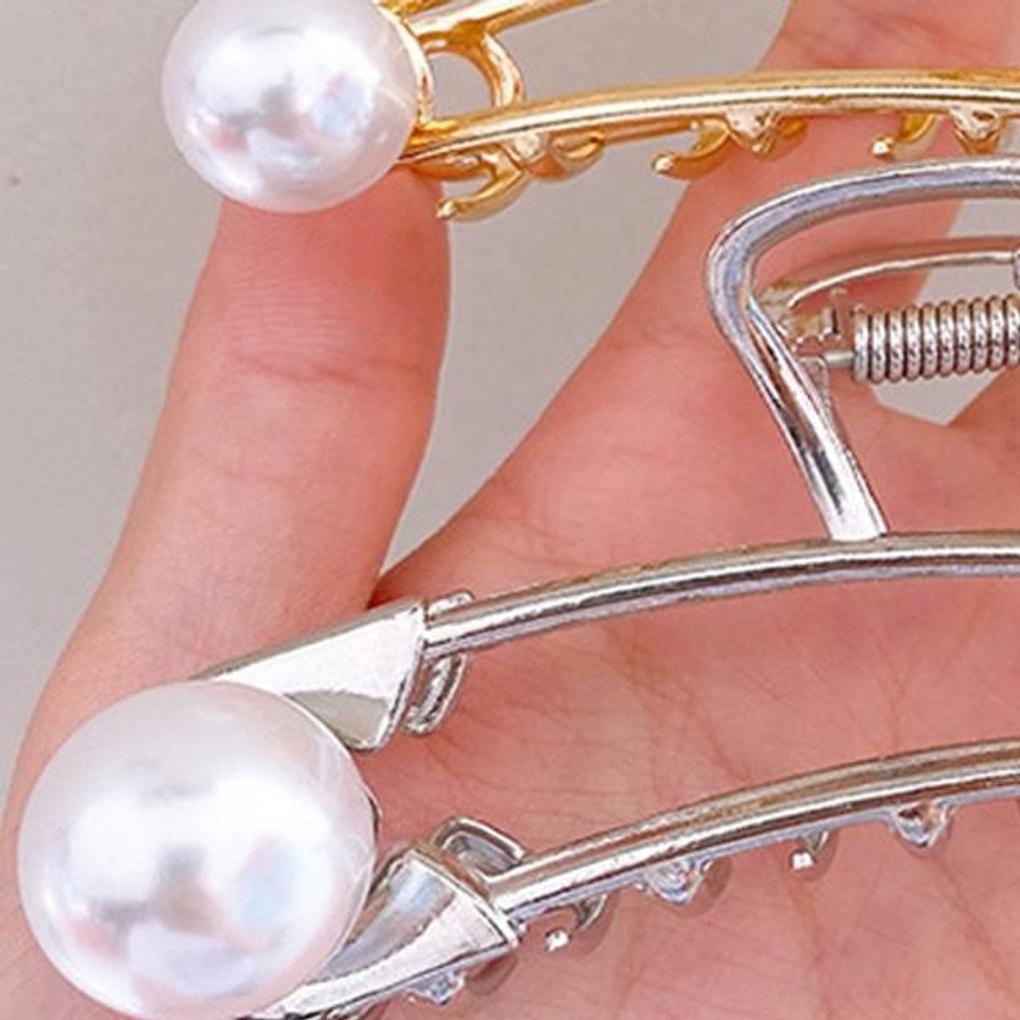 Women's Big Clip Pearl Hair Clip Set of 2