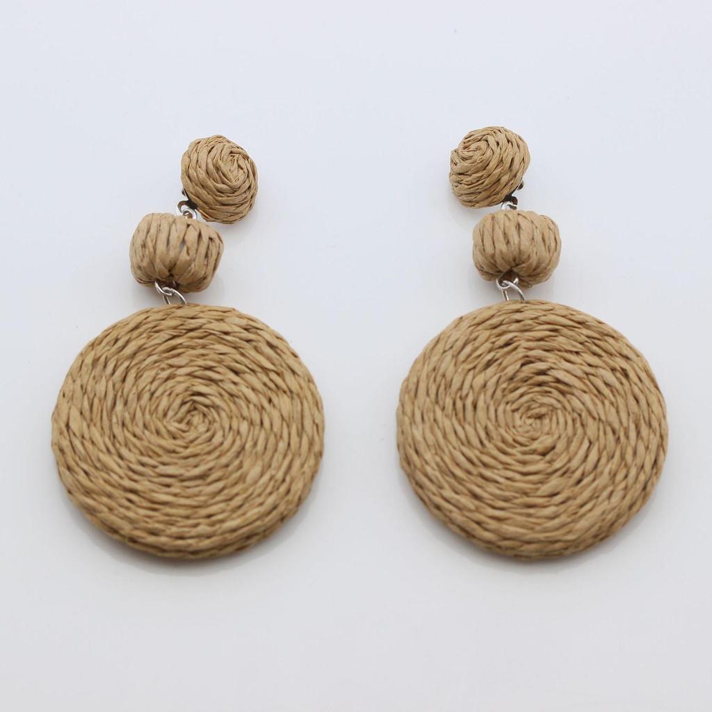 Bohemian Handmade Rattan Earrings - Retro Vacation Style