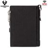 HUMERPAUL Men cowhide wallet Oxford cloth RFID anti-theft credit card bag coin purse with chain wallet with photo window