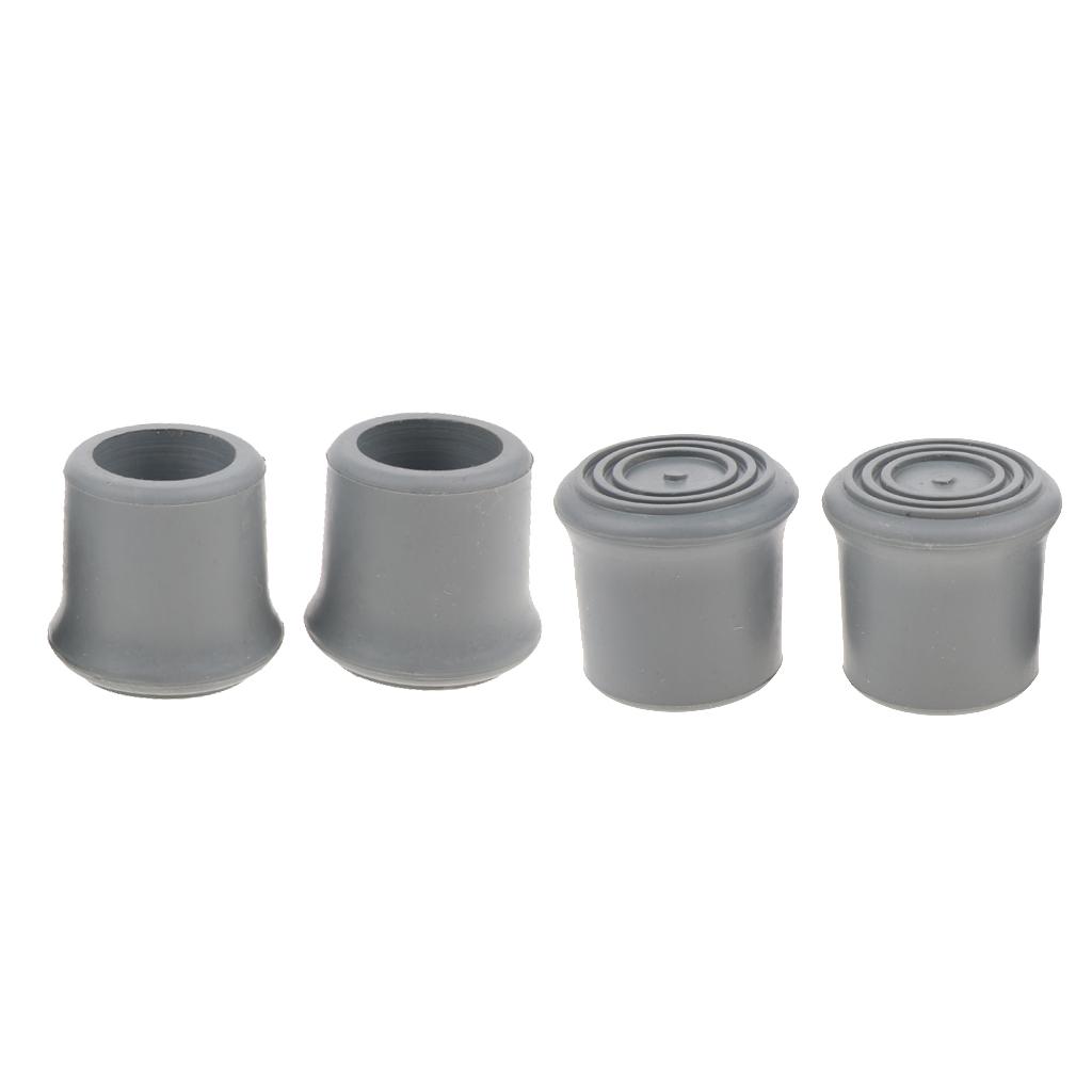 4Pcs Anti- Crutch Walking Aid Foot for Canes Aids, Easy to Install - Gray, 22mm