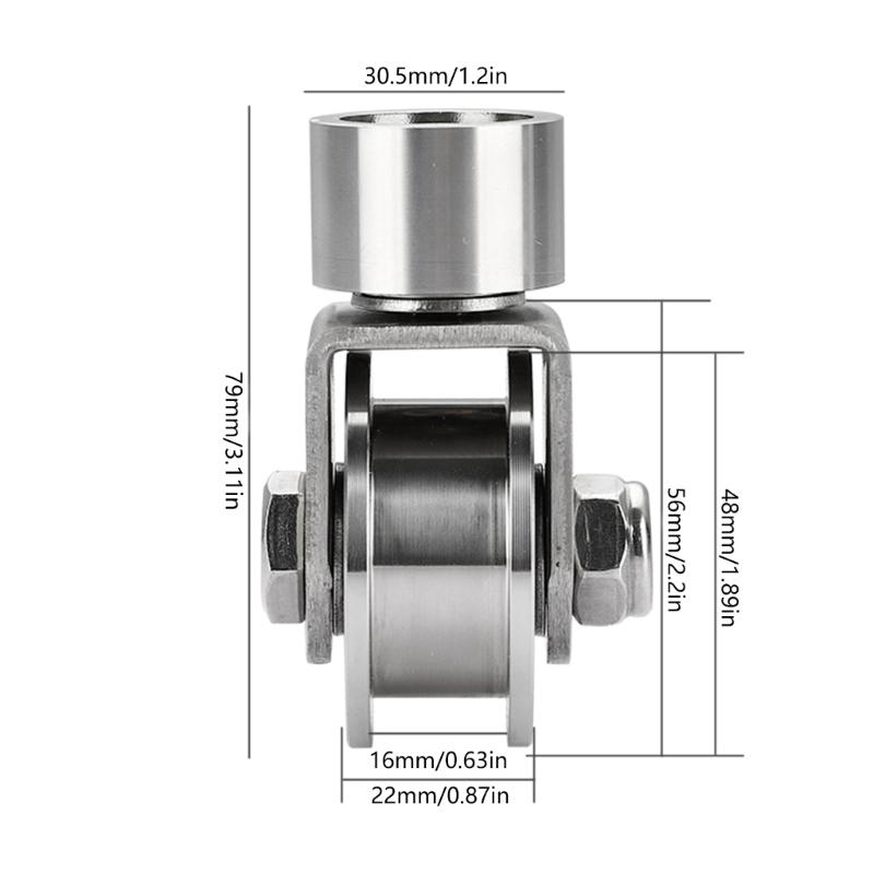 V/H Type Swivel Pulley 304 Steel Tractions Wheel Pulley Block Quiet Pulley Roller Tractions Wheel Slidings Gate Roller