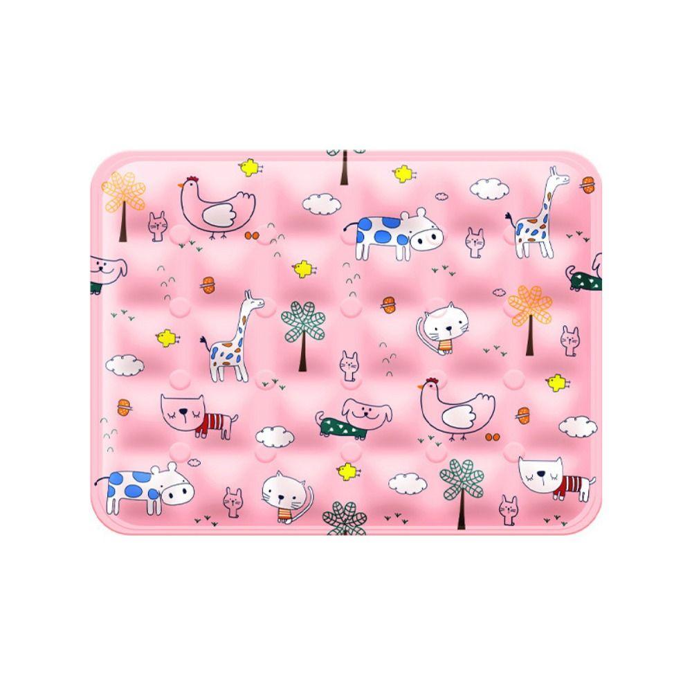 Cartoon Pattern Dog Cooling Gel Bed Collapsible Rectangle Puppy Cold Gel Pad Cat Summer Sleeping Mat Soft Cat Pad Mattress