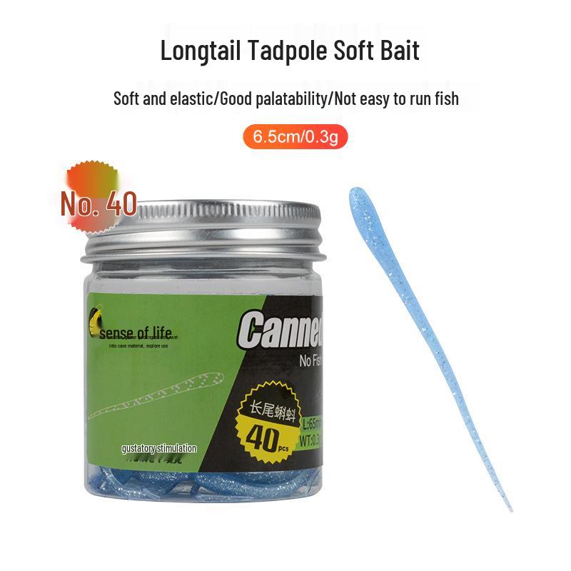 

Lure Soft Bait: Long-Tailed Tadpole for Sea & Freshwater Fishing - Ideal for Bass & Mandarin Fish - Scented Needle Tail Soft Worm