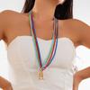 European & American Multi-Layer Beaded Necklace: Fish Shell Pendant, Clavicle Chain, Stacking Style for Women