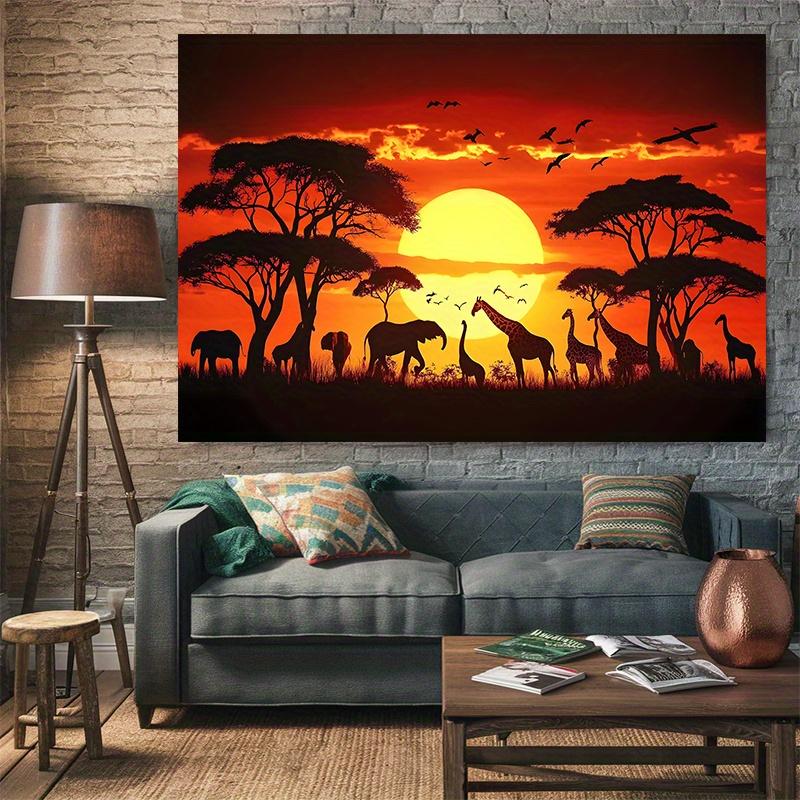 One Party Banner African Sunset Animal Background Decoration Backdrop Photo Props Polyester Banner Decoration