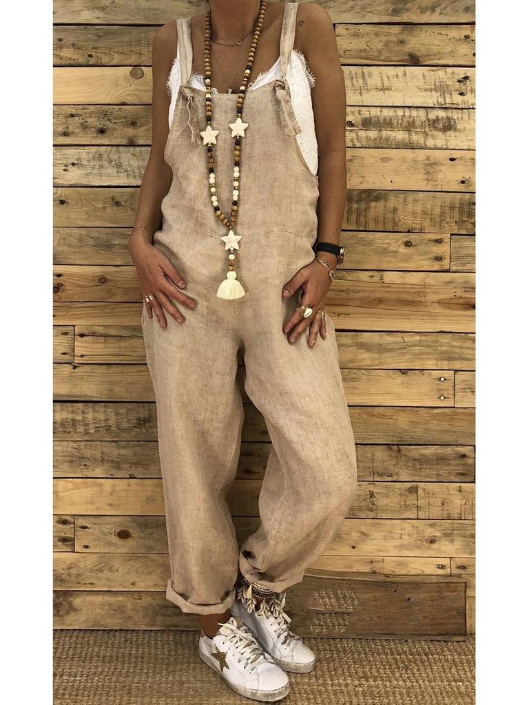Tuta da donna casual larga con spalline Cross2026 - Moda Autunno/Inverno Europeo-Americana Taglie Forti