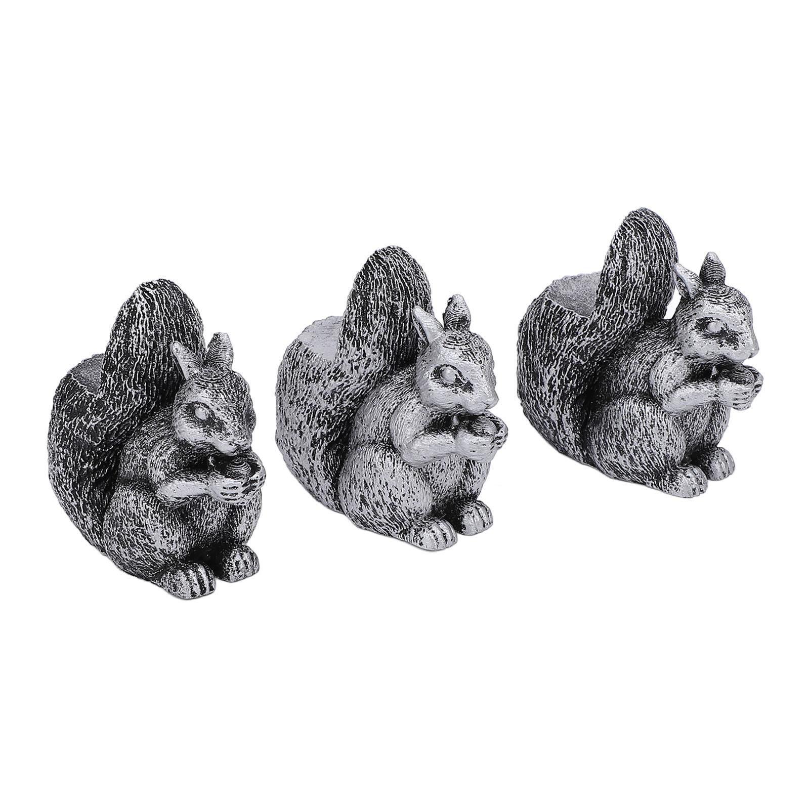 

3PCS Flower Pot Decorative Feet Resin Animal Statue Plant Pot Support Feet Planter Riser for Outdoor Garden Squirrel