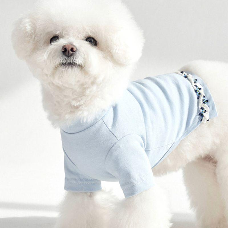 CROOKTHECHIHUAHUA Basic Soft Top - cream blue